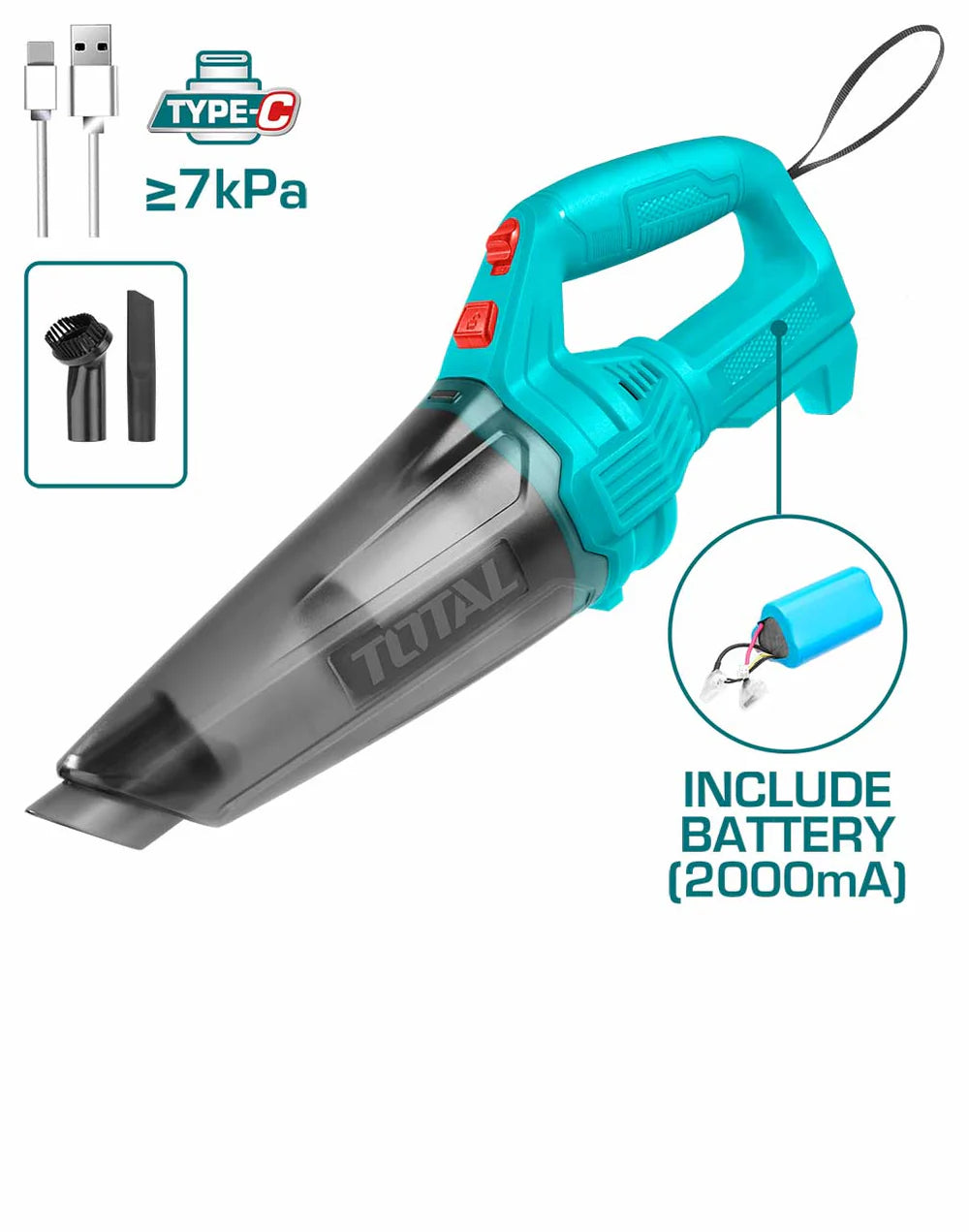 Total 12V Cordless Vacuum Cleaner | TVLI2026 Total